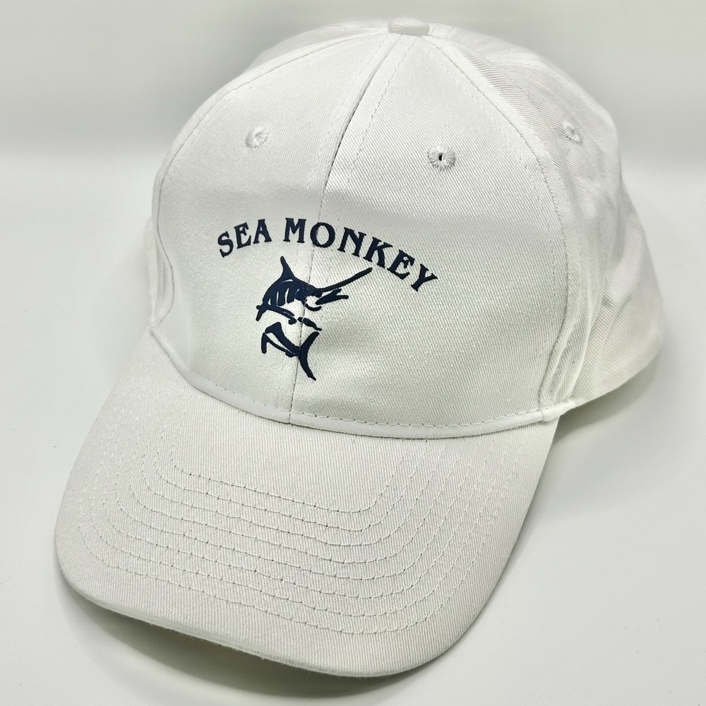 Sea Monkey Swordfish Logo Hat Cap Adjustable Strapback White Outdoors Casual‎